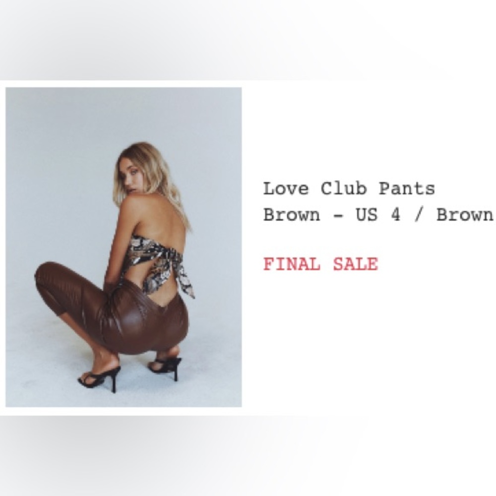 Leather brown pants size 4 from princess polly